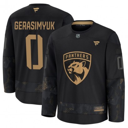 Men's Premium Florida Panthers Kirill Gerasimyuk Fanatics 2024 Military Appreciation Practice Jersey - Black
