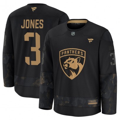 Men's Premium Florida Panthers Seth Jones Fanatics 2024 Military Appreciation Practice Jersey - Black