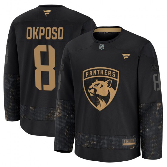 Men's Premium Florida Panthers Kyle Okposo Fanatics 2024 Military Appreciation Practice Jersey - Black