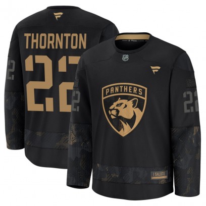 Men's Premium Florida Panthers Shawn Thornton Fanatics 2024 Military Appreciation Practice Jersey - Black