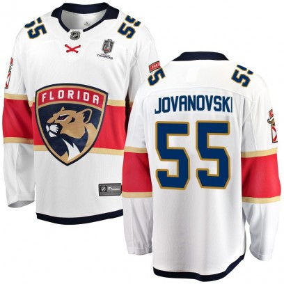Youth Breakaway Florida Panthers Ed Jovanovski Fanatics Branded Away 2025 Stanley Cup Champions Patched Jersey - White
