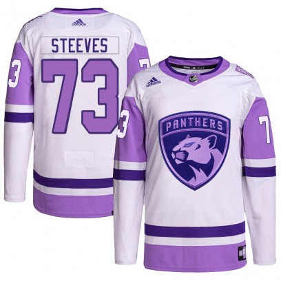 Men's Authentic Florida Panthers Ben Steeves Adidas Hockey Fights Cancer Primegreen Jersey - White/Purple
