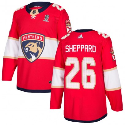 Youth Authentic Florida Panthers Ray Sheppard Adidas Home 2025 Stanley Cup Champions Patched Jersey - Red