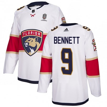 Men's Authentic Florida Panthers Sam Bennett Adidas Away 2025 Stanley Cup Champions Patched Jersey - White