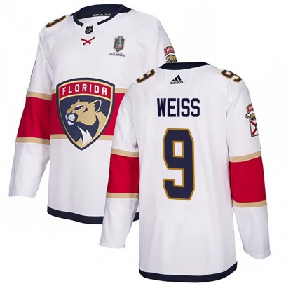 Men's Authentic Florida Panthers Stephen Weiss Adidas Away 2025 Stanley Cup Champions Patched Jersey - White