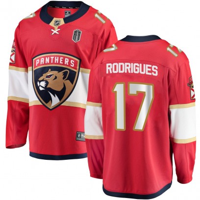 Men's Breakaway Florida Panthers Evan Rodrigues Fanatics Branded Home 2025 Stanley Cup Final Jersey - Red