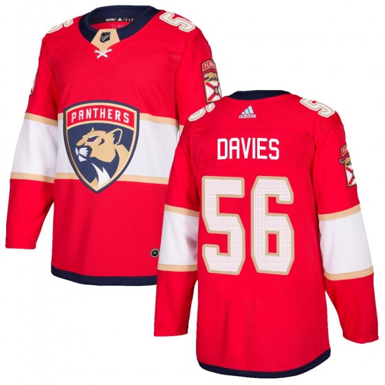 Men's Authentic Florida Panthers Josh Davies Adidas Home Jersey - Red