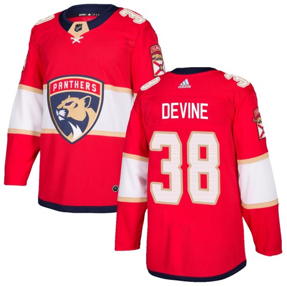 Men's Authentic Florida Panthers Jack Devine Adidas Home Jersey - Red