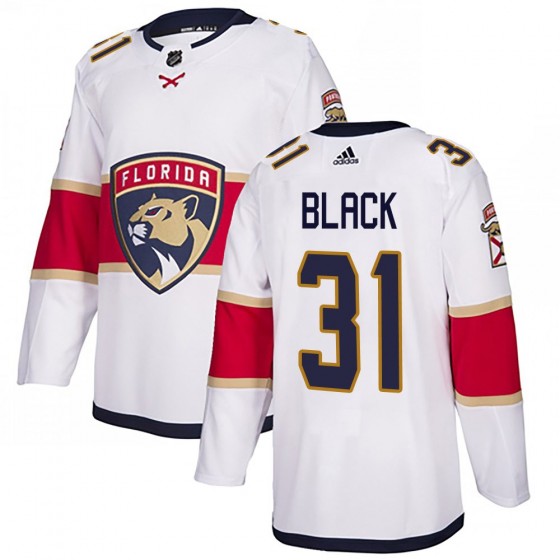 Men's Authentic Florida Panthers Cooper Black Adidas Away Jersey - White