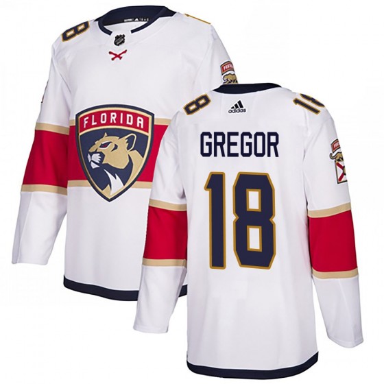 Men's Authentic Florida Panthers Noah Gregor Adidas Away Jersey - White