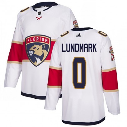 Men's Authentic Florida Panthers Anton Lundmark Adidas Away Jersey - White