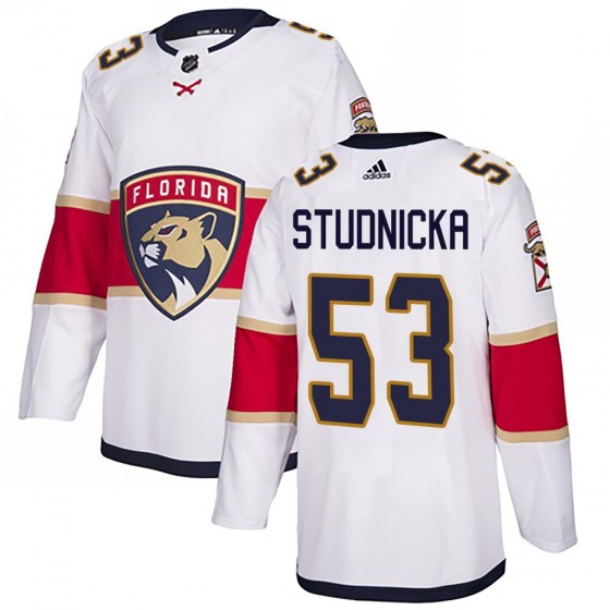 Men's Authentic Florida Panthers Jack Studnicka Adidas Away Jersey - White