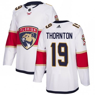 Men's Authentic Florida Panthers Joe Thornton Adidas Away Jersey - White