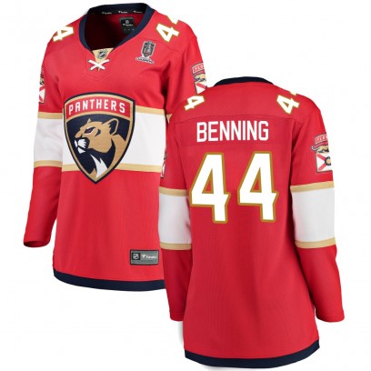 Women's Breakaway Florida Panthers Michael Benning Fanatics Branded Home 2025 Stanley Cup Champions Patched Jersey - Red