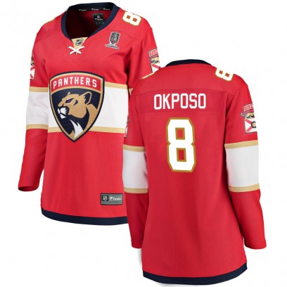 Women's Breakaway Florida Panthers Kyle Okposo Fanatics Branded Home 2025 Stanley Cup Champions Patched Jersey - Red