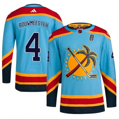 Men's Authentic Florida Panthers Jay Bouwmeester Adidas Reverse Retro 2.0 2025 Stanley Cup Final Jersey - Light Blue