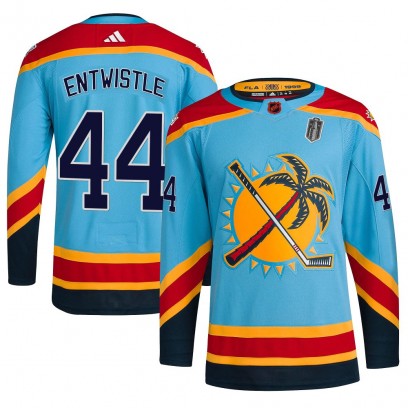 Men's Authentic Florida Panthers MacKenzie Entwistle Adidas Reverse Retro 2.0 2025 Stanley Cup Final Jersey - Light Blue
