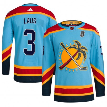 Men's Authentic Florida Panthers Paul Laus Adidas Reverse Retro 2.0 2025 Stanley Cup Final Jersey - Light Blue
