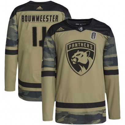 Youth Authentic Florida Panthers Jay Bouwmeester Adidas Military Appreciation Practice 2025 Stanley Cup Final Jersey - Camo