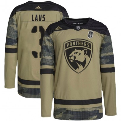 Youth Authentic Florida Panthers Paul Laus Adidas Military Appreciation Practice 2025 Stanley Cup Final Jersey - Camo