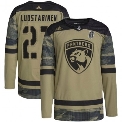 Youth Authentic Florida Panthers Eetu Luostarinen Adidas Military Appreciation Practice 2025 Stanley Cup Final Jersey - Camo