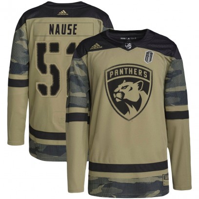 Youth Authentic Florida Panthers Evan Nause Adidas Military Appreciation Practice 2025 Stanley Cup Final Jersey - Camo