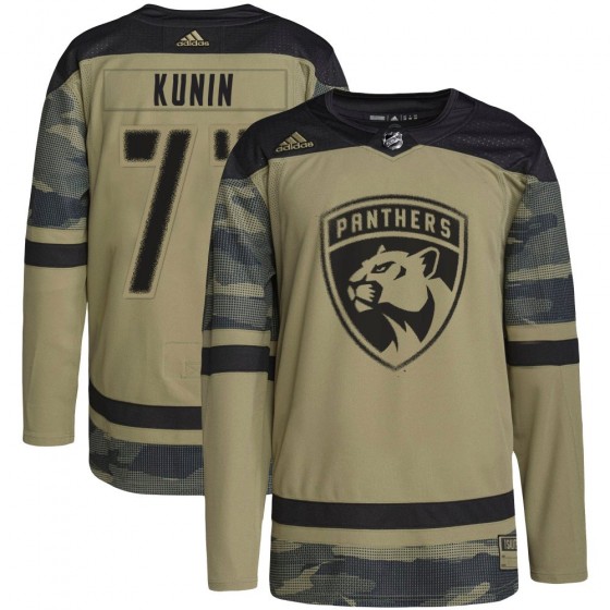 Men's Authentic Florida Panthers Luke Kunin Adidas Military Appreciation Practice Jersey - Camo