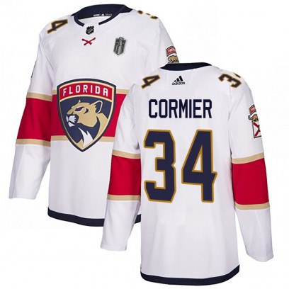 Men's Authentic Florida Panthers Evan Cormier Adidas Away 2025 Stanley Cup Final Jersey - White