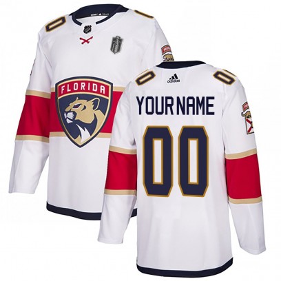 Men's Authentic Florida Panthers Custom Adidas Custom Away 2025 Stanley Cup Final Jersey - White