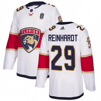 Men's Authentic Florida Panthers Cole Reinhardt Adidas Away 2025 Stanley Cup Final Jersey - White