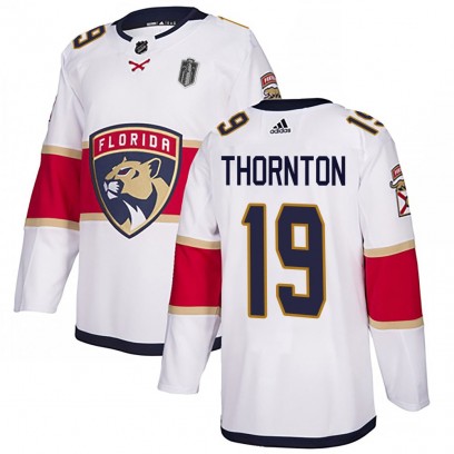 Men's Authentic Florida Panthers Joe Thornton Adidas Away 2025 Stanley Cup Final Jersey - White