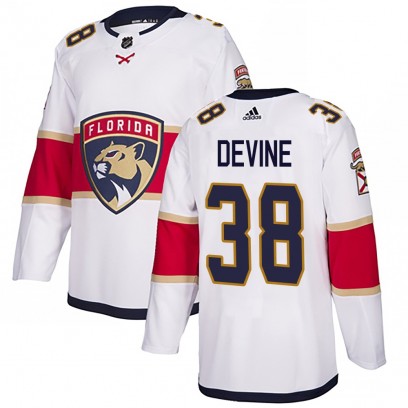 Youth Authentic Florida Panthers Jack Devine Adidas Away Jersey - White