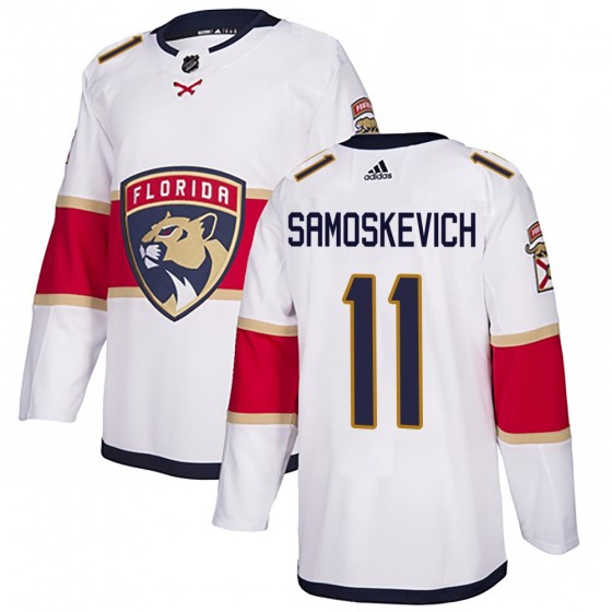 Youth Authentic Florida Panthers Mackie Samoskevich Adidas Away Jersey - White