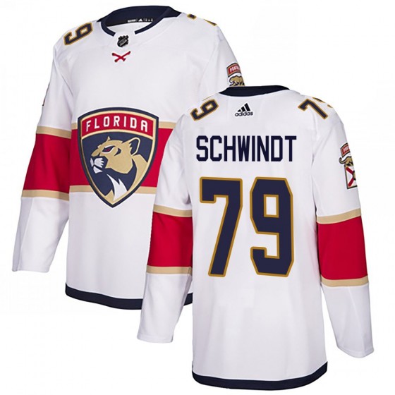 Youth Authentic Florida Panthers Cole Schwindt Adidas Away Jersey - White