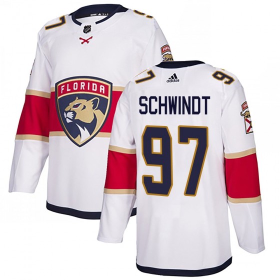 Youth Authentic Florida Panthers Kai Schwindt Adidas Away Jersey - White