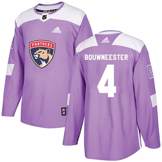 Men's Authentic Florida Panthers Jay Bouwmeester Adidas Fights Cancer Practice Jersey - Purple