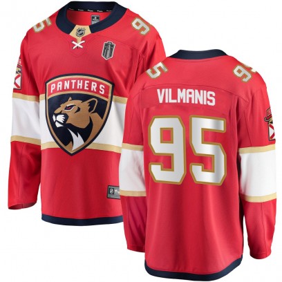 Youth Breakaway Florida Panthers Sandis Vilmanis Fanatics Branded Home 2025 Stanley Cup Final Jersey - Red