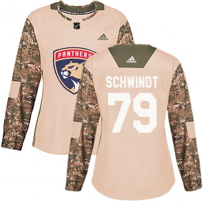Women's Authentic Florida Panthers Cole Schwindt Adidas Veterans Day Practice Jersey - Camo