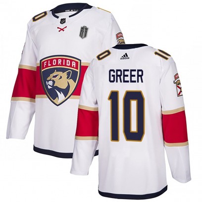 Youth Authentic Florida Panthers A.J. Greer Adidas Away 2025 Stanley Cup Final Jersey - White