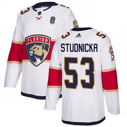 Youth Authentic Florida Panthers Jack Studnicka Adidas Away 2025 Stanley Cup Final Jersey - White
