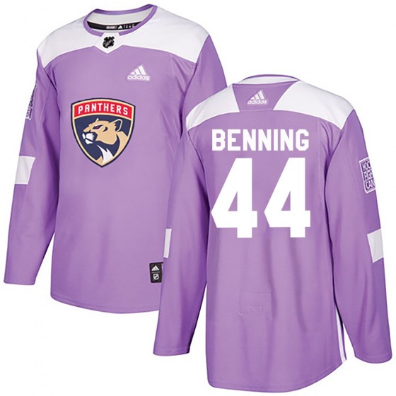 Youth Authentic Florida Panthers Michael Benning Adidas Fights Cancer Practice Jersey - Purple