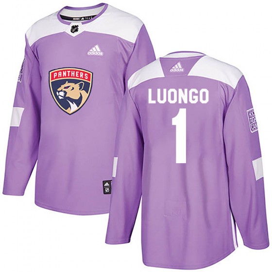Youth Authentic Florida Panthers Roberto Luongo Adidas Fights Cancer Practice Jersey - Purple
