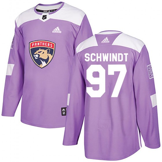 Youth Authentic Florida Panthers Kai Schwindt Adidas Fights Cancer Practice Jersey - Purple