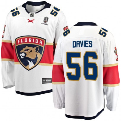 Men's Breakaway Florida Panthers Josh Davies Fanatics Branded Away 2025 Stanley Cup Champions Patched Jersey - White