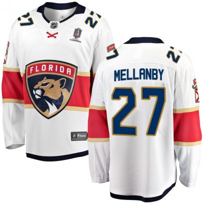Men's Breakaway Florida Panthers Scott Mellanby Fanatics Branded Away 2025 Stanley Cup Champions Patched Jersey - White