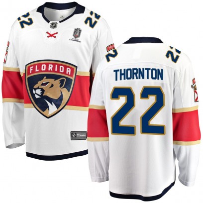 Men's Breakaway Florida Panthers Shawn Thornton Fanatics Branded Away 2025 Stanley Cup Champions Patched Jersey - White
