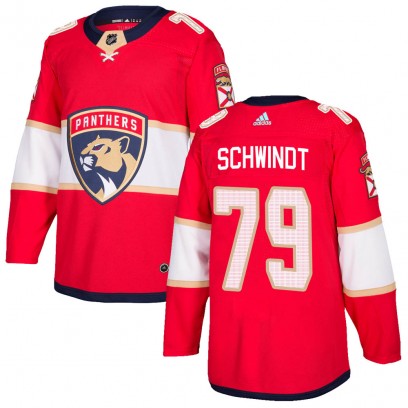 Youth Authentic Florida Panthers Cole Schwindt Adidas Home Jersey - Red