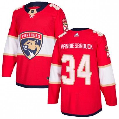 Youth Authentic Florida Panthers John Vanbiesbrouck Adidas Home Jersey - Red