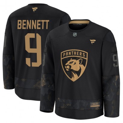 Youth Premium Florida Panthers Sam Bennett Fanatics 2024 Military Appreciation Practice Jersey - Black