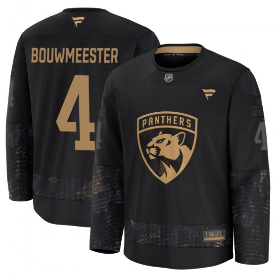 Youth Premium Florida Panthers Jay Bouwmeester Fanatics 2024 Military Appreciation Practice Jersey - Black